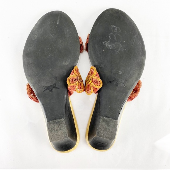 Pikolinos Sandal Wedge Slide Red Floral Embroidery - Picture 10 of 12